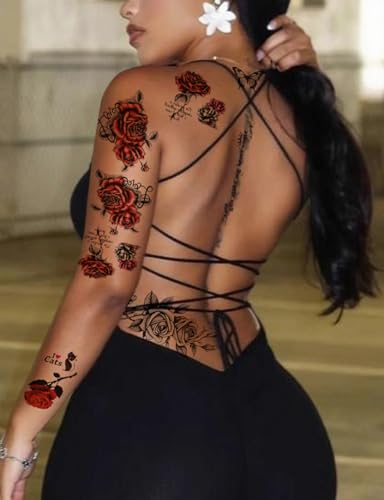 32pc Waterproof Rose Temporary Tattoo Stickers for Women