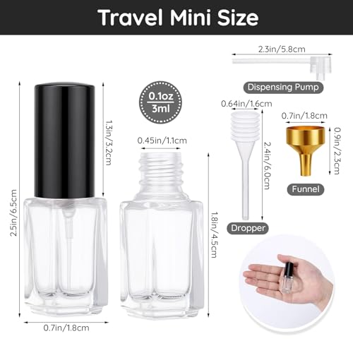 Segbeauty 10pcs 3ml Glass Perfume Spray Bottles with Fine Mist Atomizer