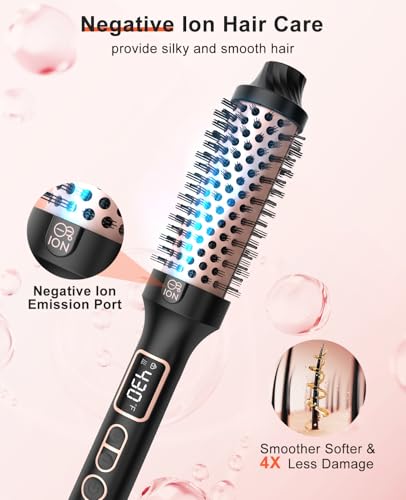 Nimmu 1.5" Heated Round Brush Curling Iron, 10 Temperature, Dual Voltage