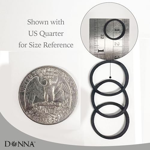 DONNA 300pc Small Black Rubber Hair Bands – No-Snag Elastic Ties