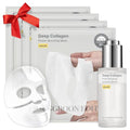 Revitalizing Combo/smooth-looking Boosting DUO: Deep Collagen Power Boosting Mask (4ea) & Deep Collagen Power Boosting Cream In Serum, Self-Care Gift Set for Women & Moms, Korean Skincare