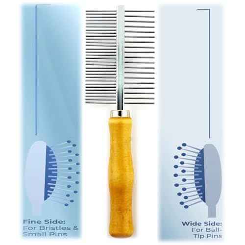 XCEL Premium Dual-Sided Brush Cleaning Tool ? Eco-Friendly Bamboo Handle ? Easily Removes Hair & Product Buildup from Boar Bristle, Paddle, Detangling & Styling Brushes