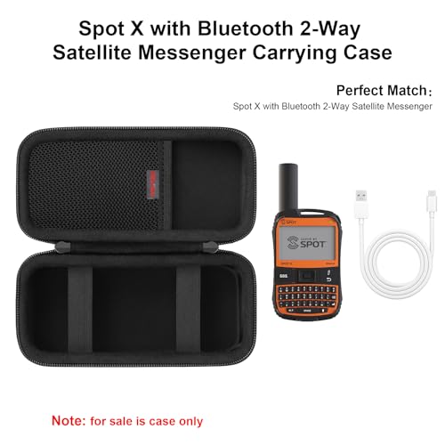 Elonbo Carrying Case for Spot X with Bluetooth 2-Way Satellite Messenger, Handheld Portable 2-Way GPS Messenger Travel Storage Bag, Handheld Satellite Communicator Protective Holder, Black+Black