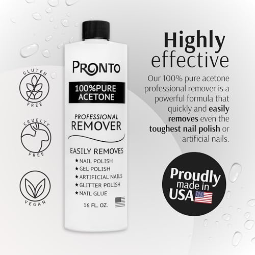 Pronto 100% Pure Acetone Nail Polish Remover - 16 Fl Oz
