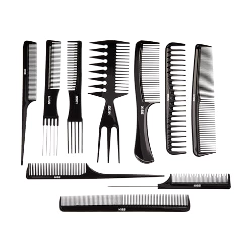 Professional 10-Piece Hair Comb Set - Detangle & Style - One Size