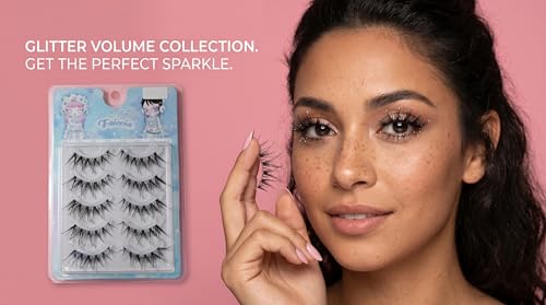 Glitter False Eyelashes 5 Pairs Wispy Faux Mink Lashes