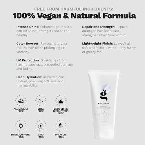 Ginger Milk Hair Gloss Clear Shine and Color-Enhancing Treatment with Hyaluronic Acid, Semi-Permanent Color for Dull & Dry Hair Sulfate Free | BE BRIGHT 5 Fl Oz | 150 ml