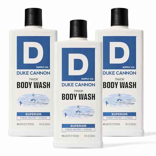 Duke Cannon Thick Body Wash - Superior, Men¡¯s Premium Body Wash, Deep Clean, Refreshing Scent, Large 18oz Bottle, Sulfate-Free, Moisturizing Formula (3 Pack)