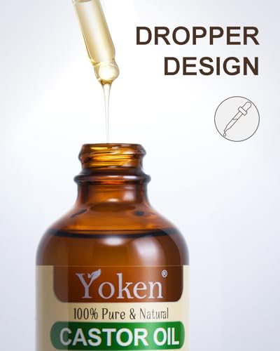 Yoken Organic Castor Oil 4oz - Cold Pressed, Hexane Free