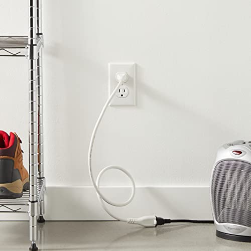 Amazon Basics Power Extension Cord, 3 Feet, 13 Amps, 125V, White