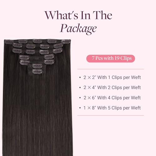 GOO GOO Clip in Hair Extensions 18 Inch 120g Remy Human Hair