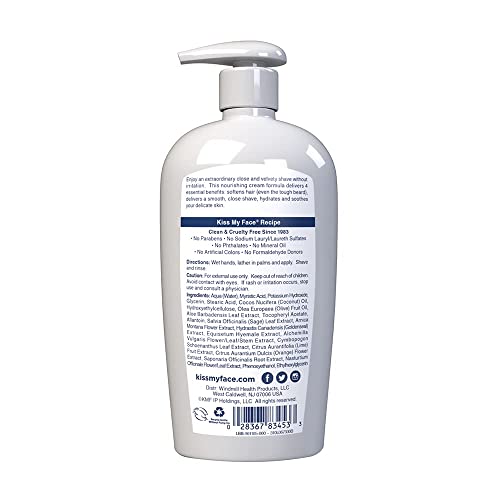Kiss My Face Moisture Shave Fragrance Free 4-in-1 Pump, 11 Fl Oz (Pack of 2)