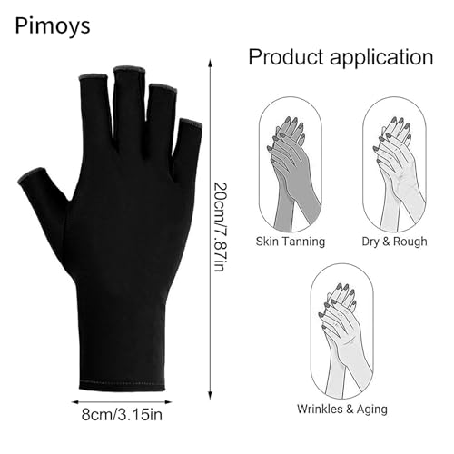 UPF 50+ Fingerless UV Protection Gloves for Gel Manicure & Nail Lamp