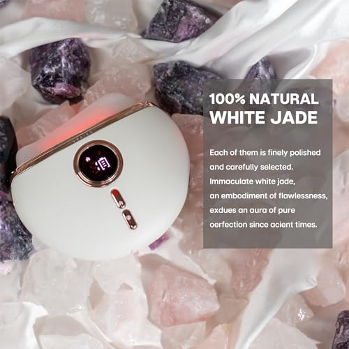 VRAIKO Alpenglow Electric Gua Sha Device, Rose Quartz Gua Sha Facial Tools with Heat and Vibration, Gua Sha Face Massager for Lymphatic Drainage, Lift, Puffiness, Rejuvenation Natural Glow (White)