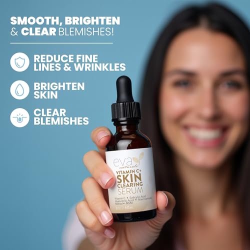 Vitamin C Serum for Face with Retinol & Salicylic Acid ? Skin Clearing Acne Spot Treatment with Niacinamide, Hyaluronic Acid, MSM ? Anti-Aging Facial Serum for Dark Spots and Blemishes, 2 Fl Oz