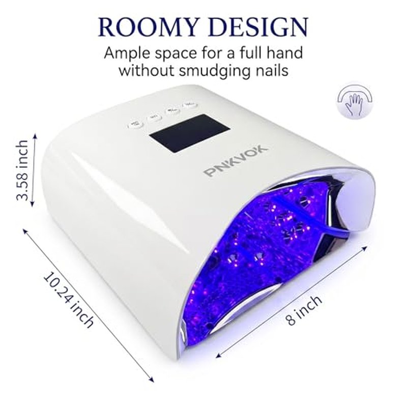 126W Cordless UV LED Nail Lamp with Dual Control Panel