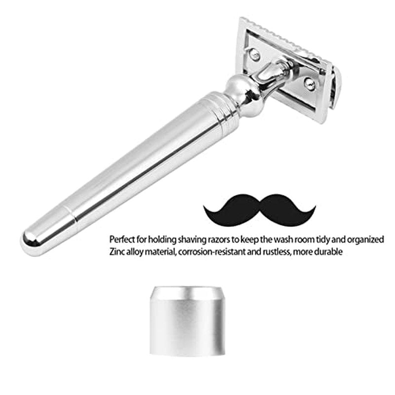 4 colors Razor Shaving Stands,Razor Base Stand,Men¡¯s Shaving Razor Stand,Shaving Brush Stand Simple Metal Safety Razor and Brush Holder Stand Shaver Kit Organizer (1#)