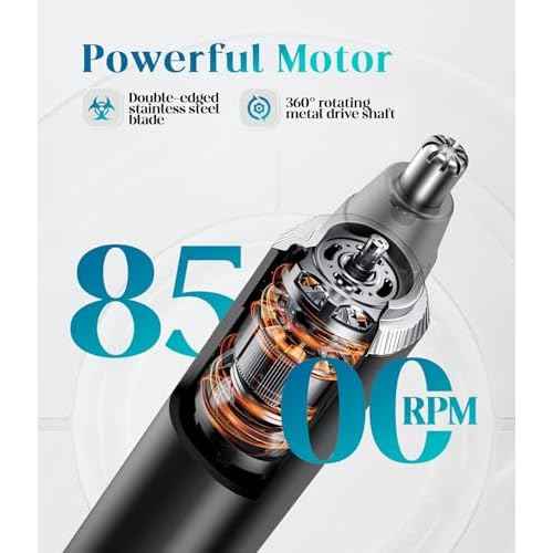 Nose Hair Trimmer for Men and Women, Type-C Rechargeable Precision Groomer with Double-Edged Blades, Painless & IPX7 Waterproof Design for Nose, Ears, Eyebrows and Facial Hair