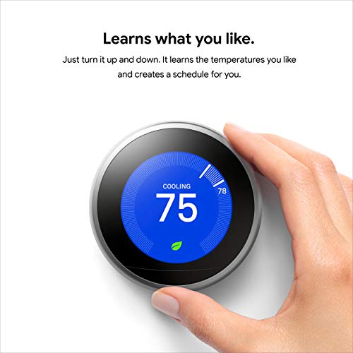 Google Nest Learning Thermostat - Programmable Smart Thermostat for Home - 3rd Generation Nest Thermostat - Works with Alexa - Copper