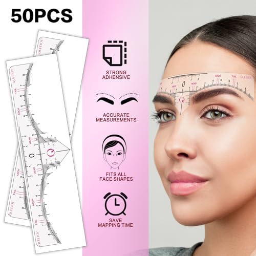 Professional Eyebrow Mapping Kit – 62 Pcs with Ruler Stencils & Tools