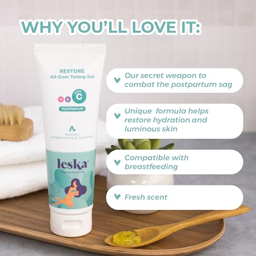 Leska Maternity Post-Pregnancy Gel | STAGE C: RESTORE All-Over Toning Gel (Postpartum) | Part of a Complete 3-Stage Pregnancy Skincare System | New Mom Gifts (4oz)