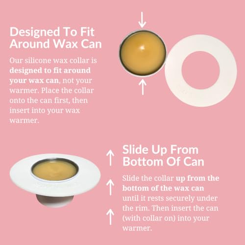 Reusable Non-Stick Silicone Wax Collars for Wax Pot ? Fits All 14-16 oz Wax Cans & Warmers ? Wax Warmer Collars for Easy, Mess-Free Cleaning (White, 1pc)