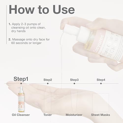 Collagen Pore Cleaning Oil Cleanser for Face by COSYUREE? AHA BHA PHA LHA Oil for Deep Cleansing, Face Cleansing, Hydration, and Makeup Removal, Korean Skincare with Lemon & Lavender