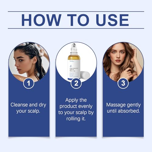 Hair Growth Serum Roll-On with Rosemary - Strengthens Roots & Supports Hairline