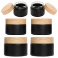 6Pc Glass Cosmetic Jars with Lids - Refillable 15ml 30ml 50ml