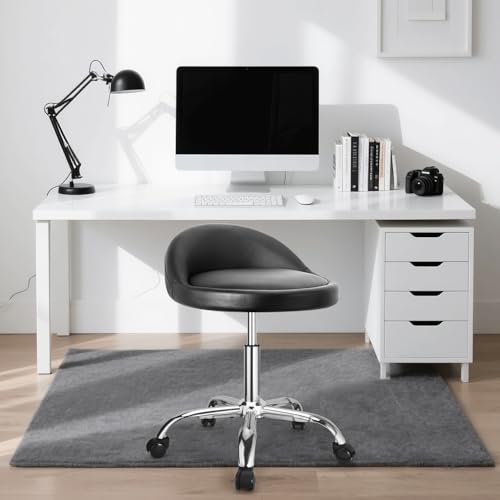 JOSTZHXIN Rolling Stool with Back,Home Office Swivel Chair Height Adjustable, Salon SPA Work Chair Shop Stool