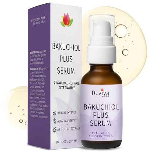 Reviva Labs Bakuchiol Serum ? Natural Retinol Alternative Serum for Face with Alfalfa & Artichoke Extract ? Hydrating Vegan Formula for Smoother, Firmer, Radiant-Looking Skin ? 1 Fl Oz