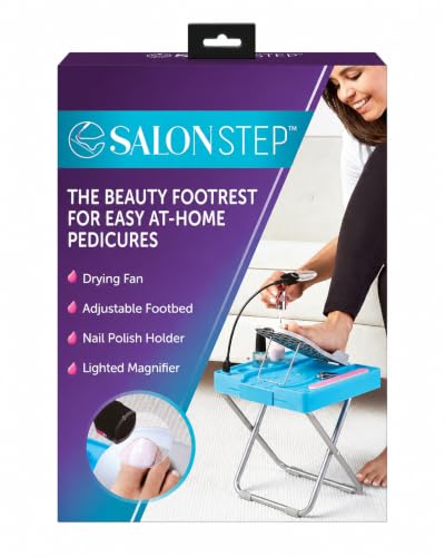 Adjustable Pedicure Footrest with LED Magnifier & Fan