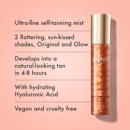 ICONIC LONDON Prep-Set-Tan Glow Shimmer Facial Tanning Mist 2.53 oz