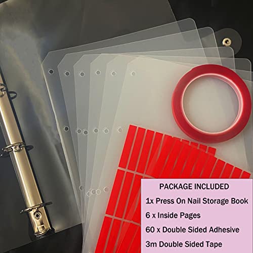 Press On Nail Organizer Book with 6 Pages & Tape