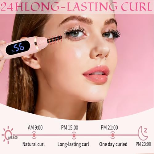 Heated Eyelash Curler - 3 Temperature Settings, USB Rechargeable