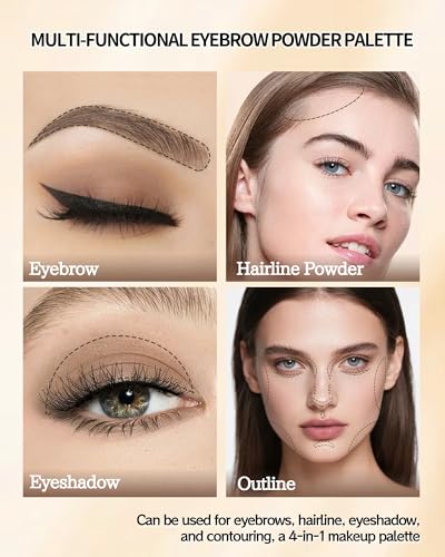 2-Color Eyebrow Powder Palette with Brush & Razor Kit