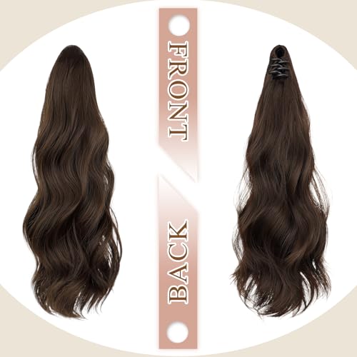 FELENDY 16" Curly Wavy Ponytail Extension Clip In Hair