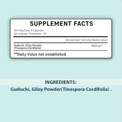 minature Giloy 90 Tablets | 1000 mg | 45 Days Supply | 100% Natural Giloy/Guduchi | Vegan | from India