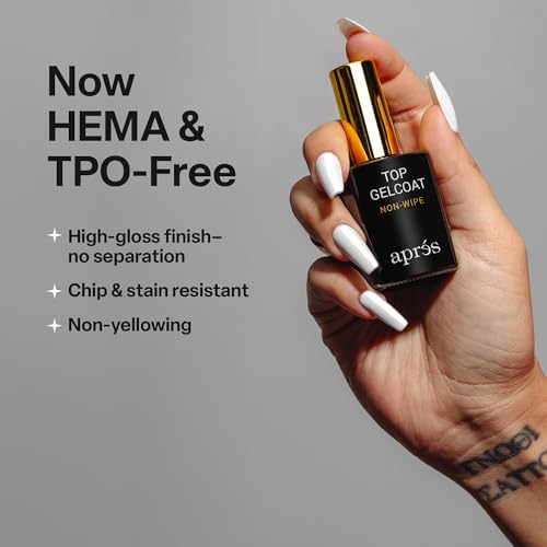APRÉS Non-Wipe Glossy Top Coat Gel - 15ml HEMA & TPO-Free