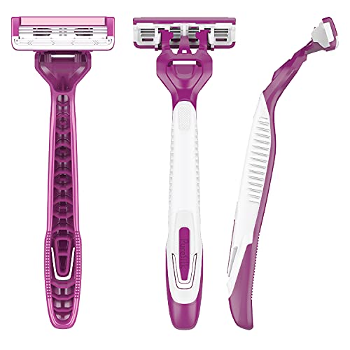 Pure Silk Contour 3 Premium Disposable Razor Value Pack Bundle (3 Packs/12 Total Razors)