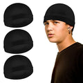 Sibba 3-Pack Satin Wave Caps for Men Women Silk-Feel Durag Headwear