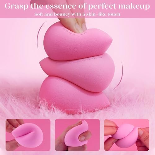 BEAKEY Makeup Sponge Set of 6 - Latex-Free Beauty Blenders