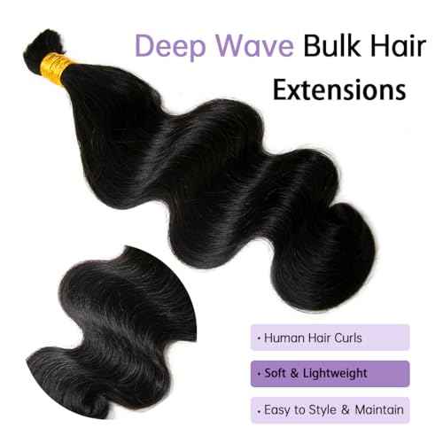 YWIGS Body Wave Human Hair for Boho Braids Unprocessed Human Braiding Hair Bundles 100G Human Boho Hair NC 18inch