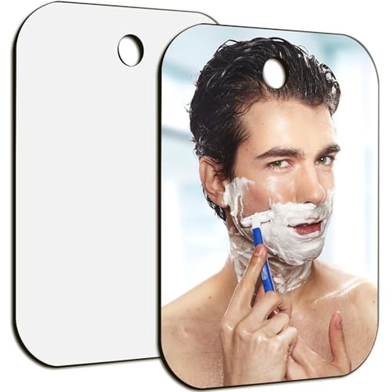 2 Pack 6x8 Inch Acrylic Shaving Mirror - Handheld & Wall Mount