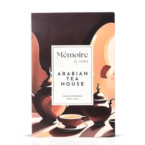 Azha Arabian Tea House Long Lasting Arabian Perfumes for Women ? Extrait De Parfum 100 ML (3.4 OZ) - Elegant Ladies Perfume with Saffron, Jasmine and Vanilla Notes - Elegant Gift for Women