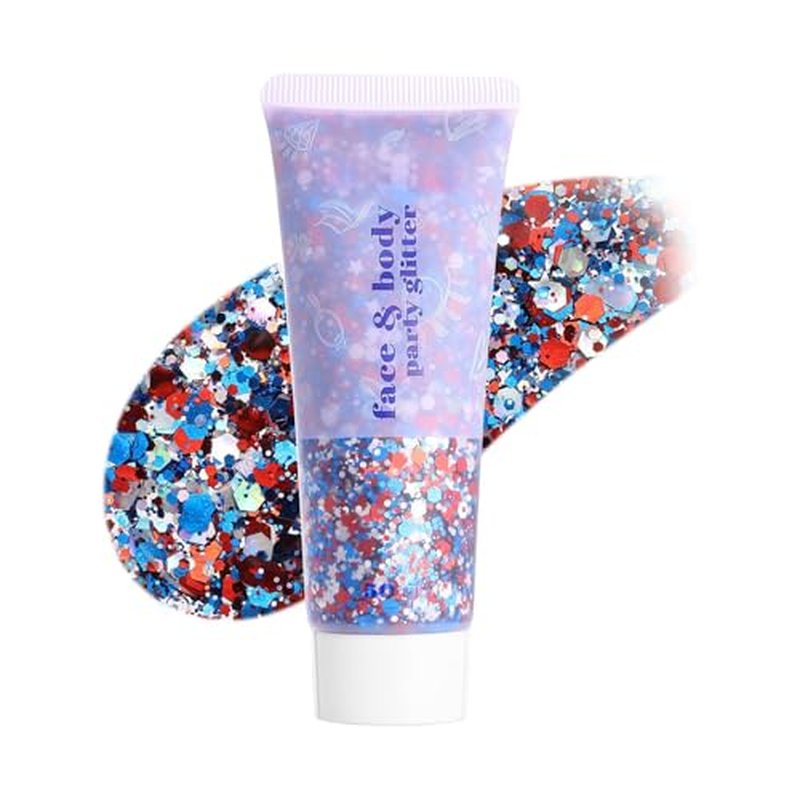 4th of July Body Glitter Stick - Red White Blue