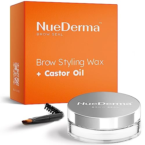 Brow Seal with Castor Oil - Clear Eyebrow Gel, Waterproof Eyebrow Makeup, Styling Wax for Feathered & Fluffy Brows - 1 OZ