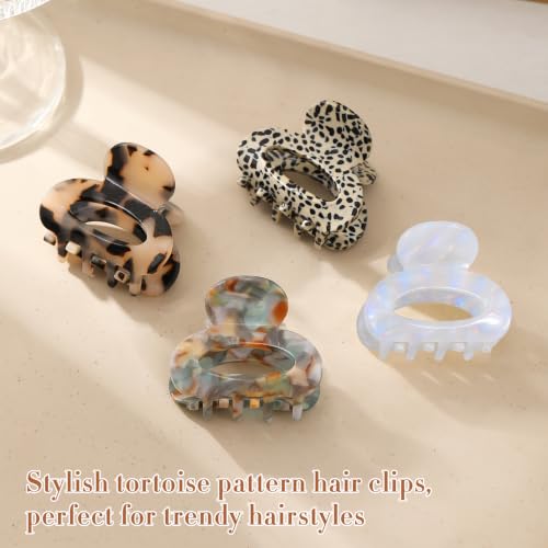 Mini Acetate Claw Clips for Thin Hair, 1.7 Inch Tortoise Shell Hair Accessories