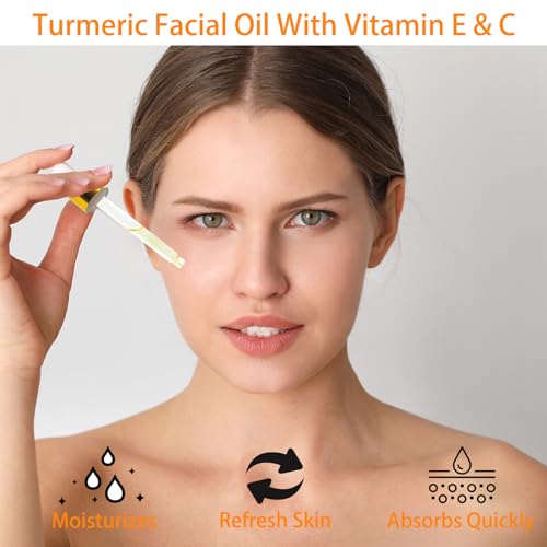 MR.A 3Pack Turmeric Oil, Turmeric oil with Vitamin C for Face Body, Great for Cleanses Skin, Moisturize & Soothing skin, Tumeric Face Oil for All Skin Type