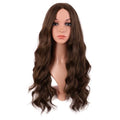 MapofBeauty 28 Inch Curly Brown Wig with Middle Part